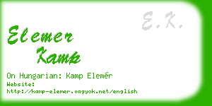elemer kamp business card
