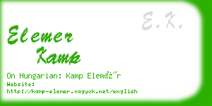 elemer kamp business card